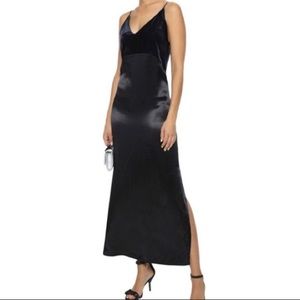 MAJE velvet and satin slip dress with empire waist